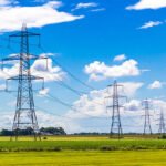 Row of Pylons in the English countryside