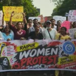 women protest